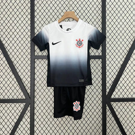 Conjunto Infantil Corinthians I 24/25 - Branco e Preto