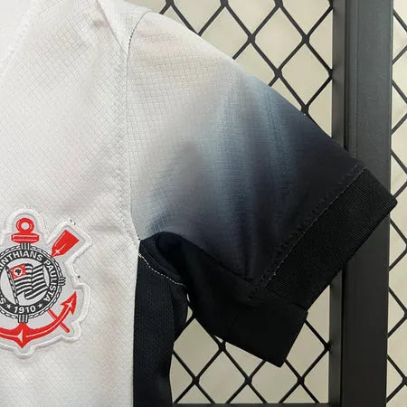 Conjunto Infantil Corinthians I 24/25 - Branco e Preto