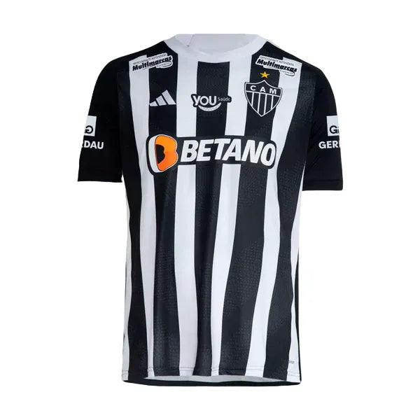 Camisa Atlético Mineiro Home 24/25 - Preta e Branca - C/ Patrocínio