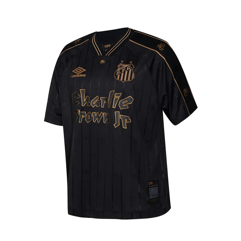 Camisa Santos Charlie Brown Jr. 2024 - Preta e Dourada