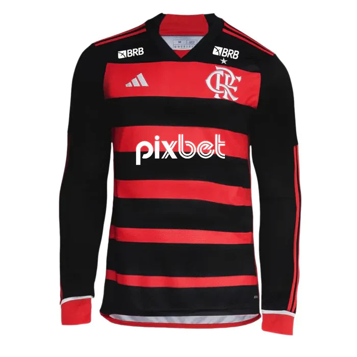 Camisa CRF Home 24/25 Manga Longa - Preta e Vermelha